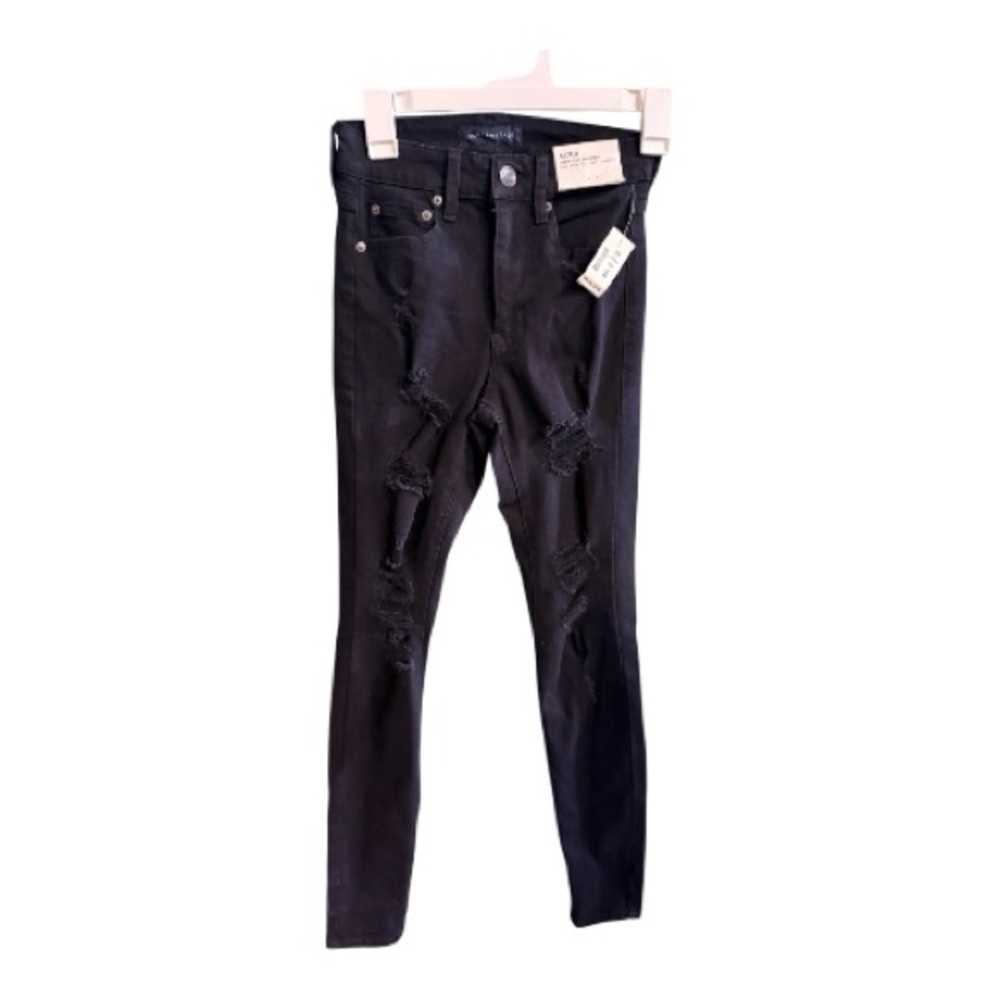 NWT Aeropostale High Rise Jeggings Black Distressed Skinny Jeans